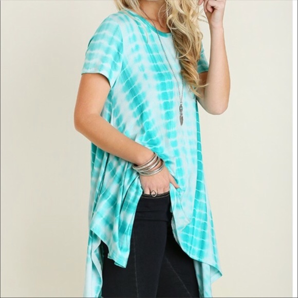 Aqua blue tie dye tunic - Picture 4 of 4